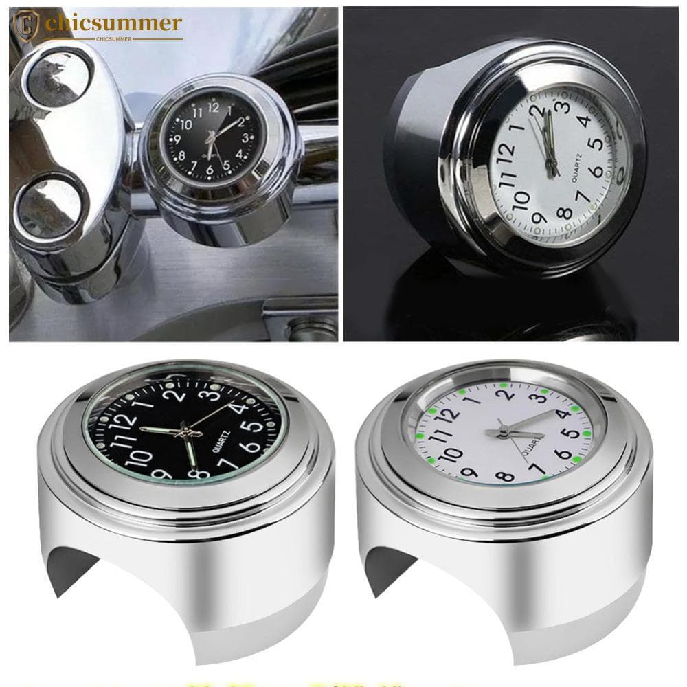 CHICSUMMER Motocicleta Guiador Relógio Termômetro Mostrador Luminoso 22-25mm Moto Montar Acessórios Da N6P7
