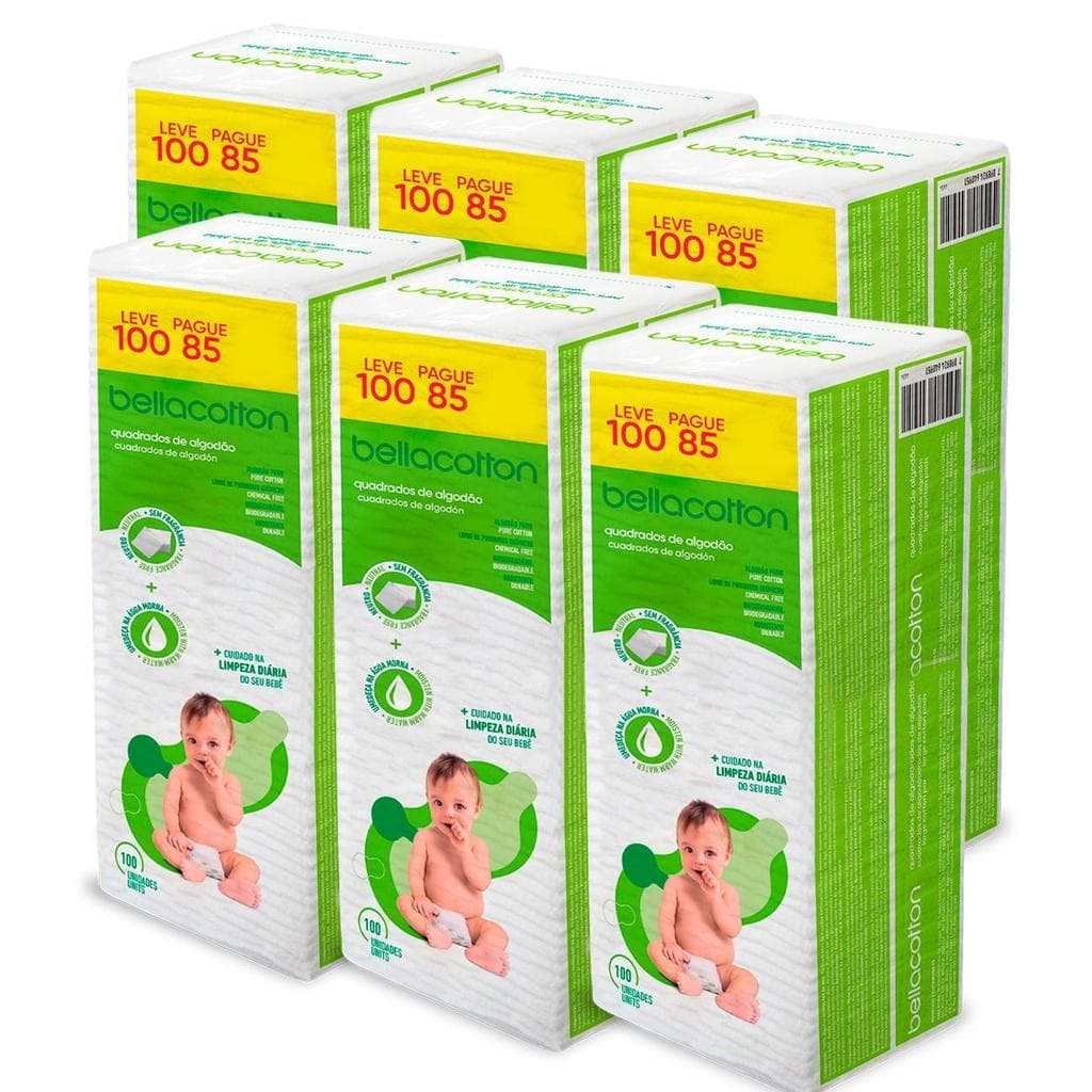 Quadrado de Algodao Baby Bellacotton - Kit com 600 unidades