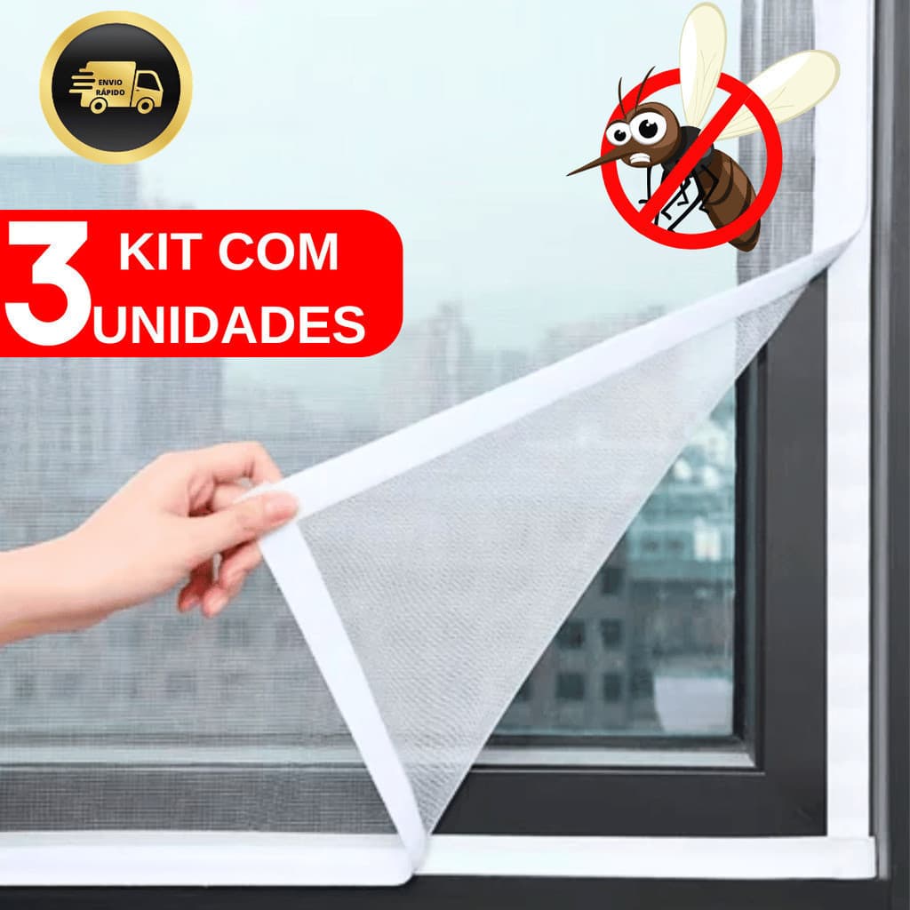Tela Mosquiteiro Anti Inseto 3 Unidades Para Janela Mosqueteira Tela Para Mosquito Pernilongo 130 X 150cm