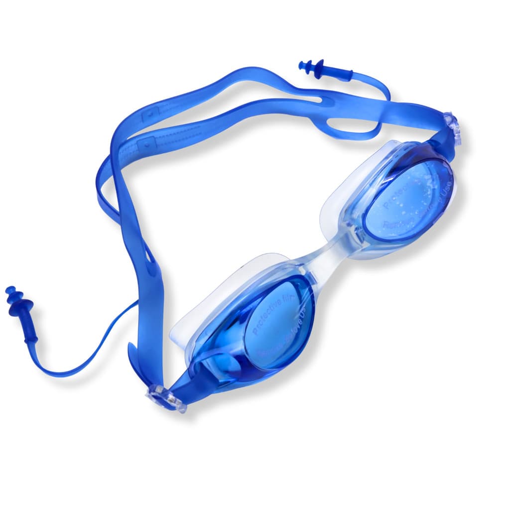 Óculos Natação Infantil TPE Alça Ajustável Protetor Ouvido Embutido + Capa