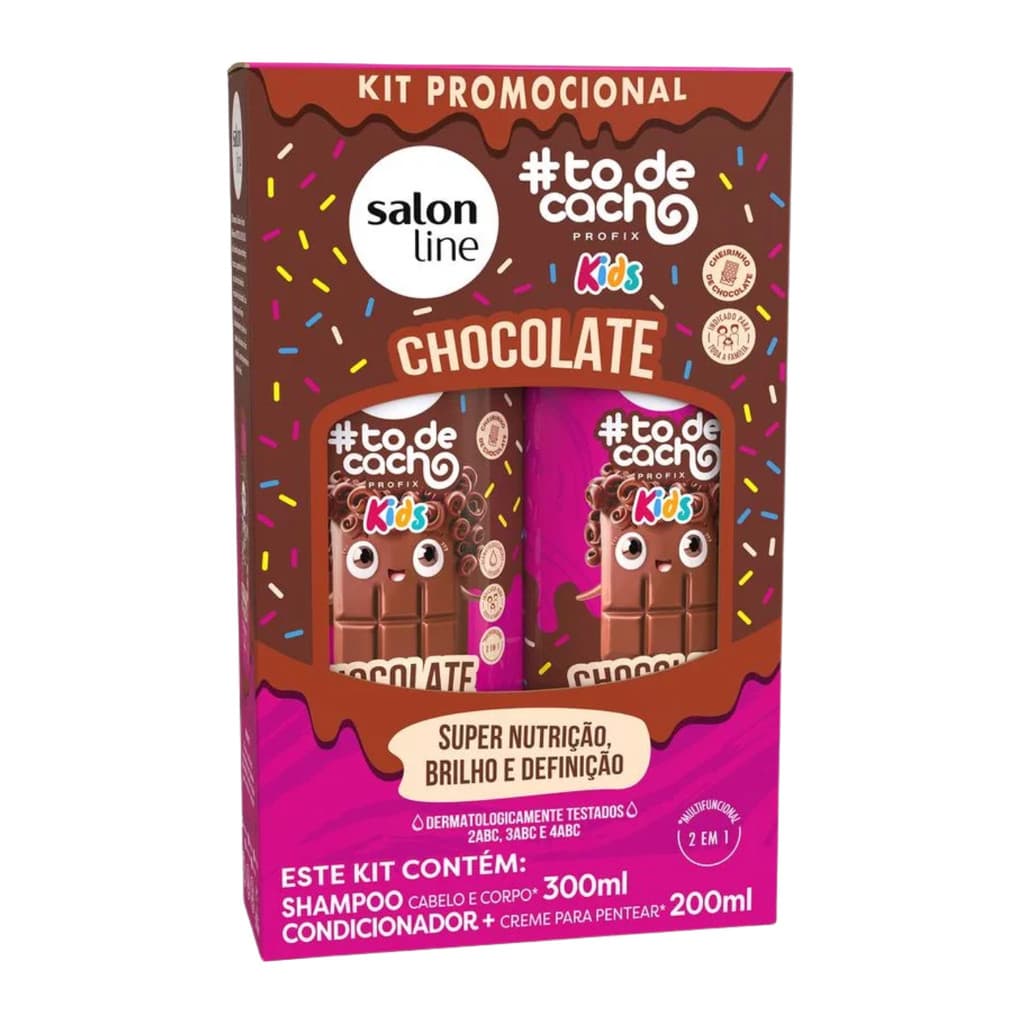 Kit Salon Line #ToDeCacho Kids Chocolate Shampoo 300ml+Cond 200ml