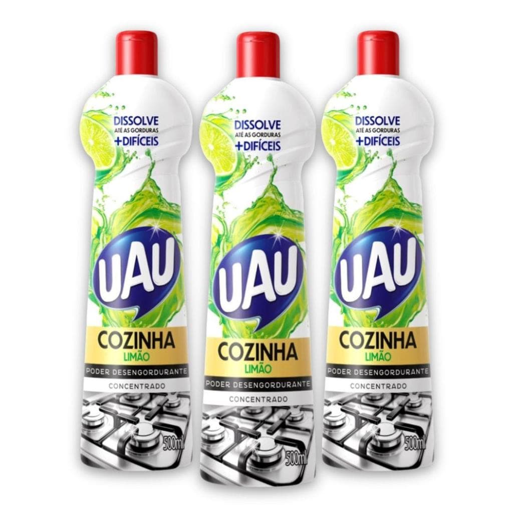 Kit 3un Multiuso 500ml Limão Siciliano Uau Superfícies e Utensílios
