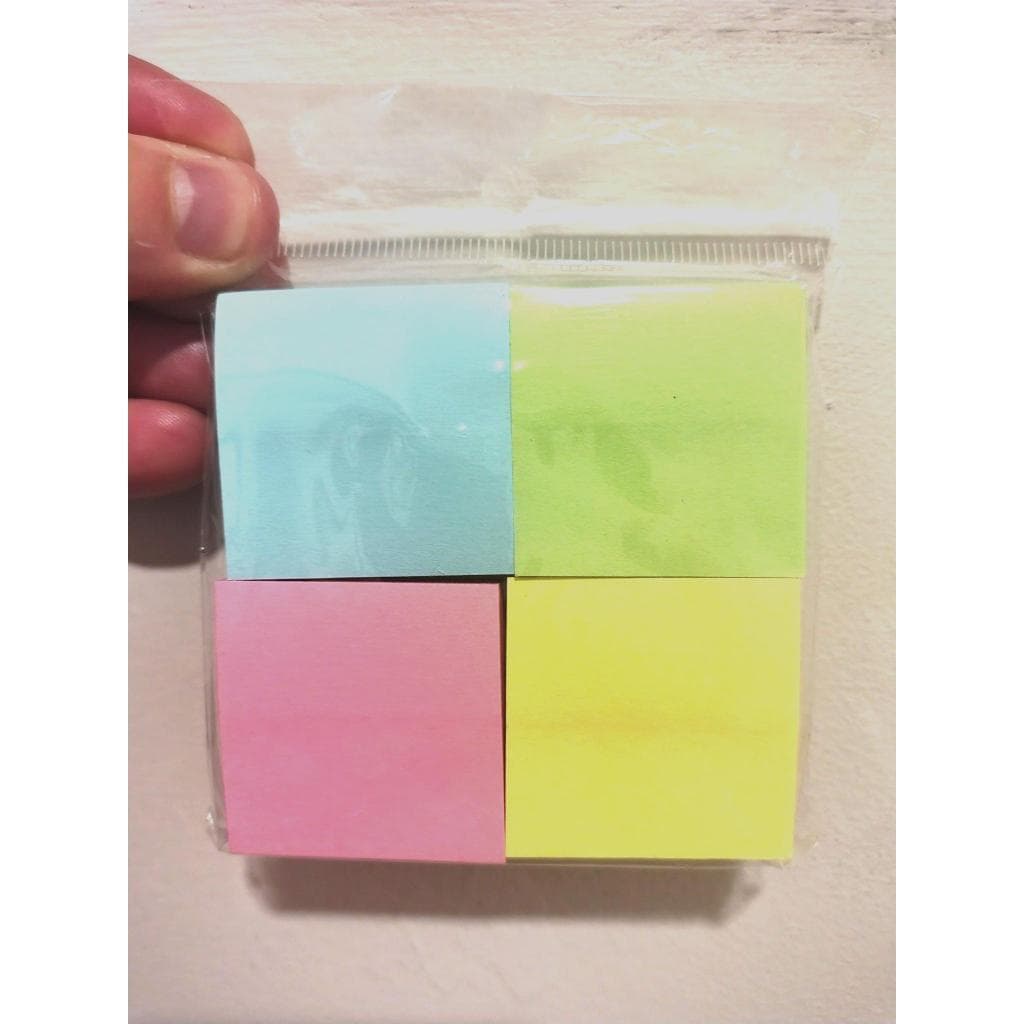 Kit 4 blocos de notas adesivas pastel - 3,8 x 3,8 cm - Lembrete 400 folhas