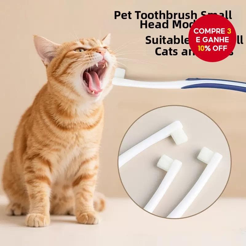  Pet escova de dentes limpa cavidade oral e refresca hálito; escovas de dentes para gatos e cães; cuidados dentários