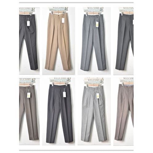 Vintage japonês verão lã fina cor sólida cintura alta negócios cavalheiro não-ferro calças retas masculinas novo 17