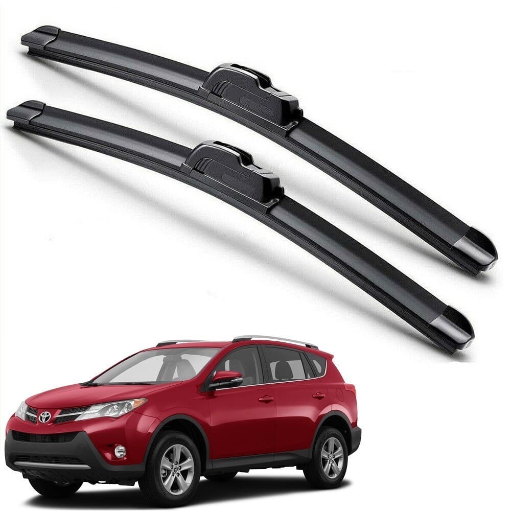 Para 2013-2018 Toyota RAV4 Lâminas De Limpador De Pára-Brisa J-HOOK Silicone Híbrido RAV-4