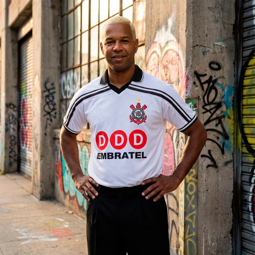 Camisa Corinthians 1995 Retrô DDD Embratel Branca Masculina Oficial