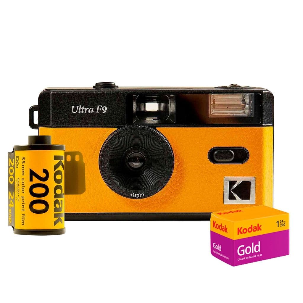 Câmera De Filme Analógica Kodak Ultra F9s Amarela + Filme Kodak Gold Iso 200 24 Poses