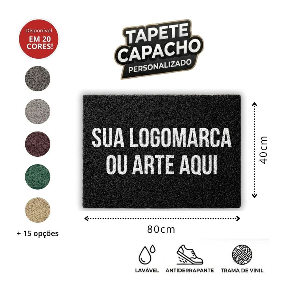 Tapete Capacho 80x40 personalizado Logomarca Loja Empresa