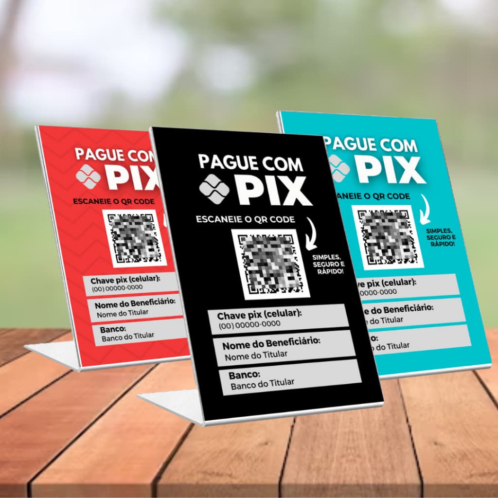 Criamos Grátis seu QR Code / Placa Pix Display PVC / Acrílico / Ps simples para pagamentos personalizado pix qr code