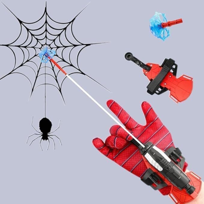 DLI Luva Lança Teia (COM CORDINHA) Brinquedo Infantil Divertido Presente de Ano Novo