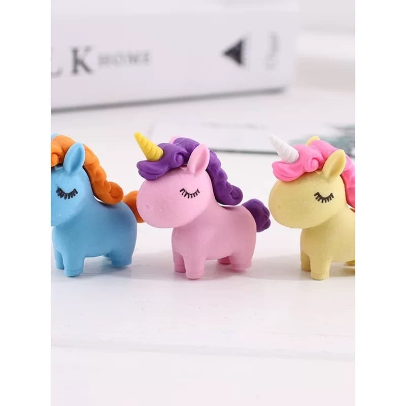 3 peças Pacote Borracha De Borracha De Borracha De Unicórnio /Borrachas em formato de animais Montável Apagador