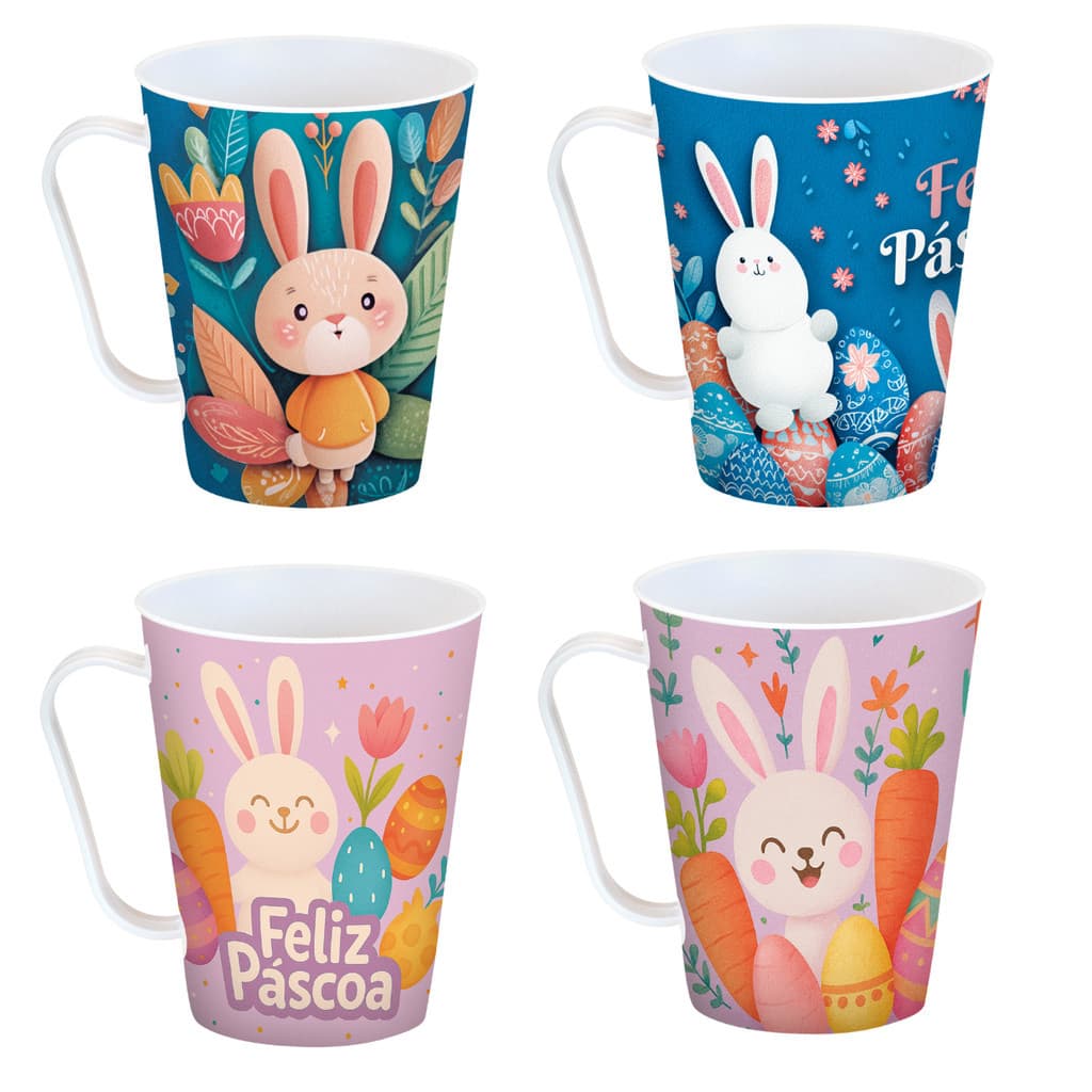 Kit 24 Canecas 430Ml Lembrancinhas Datas Especiais Pascoa
