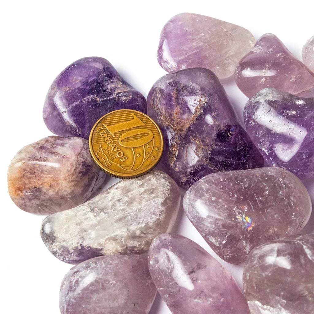 200g Ametista Rolado Pedra Natural P 10 a 20mm Tipo B