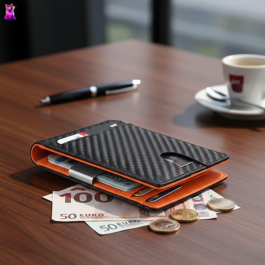 Carteira Ultrafina Com Tela De Bloco-Clipe RFID Compacto Para Uso Diário De Negócios Em Viagens