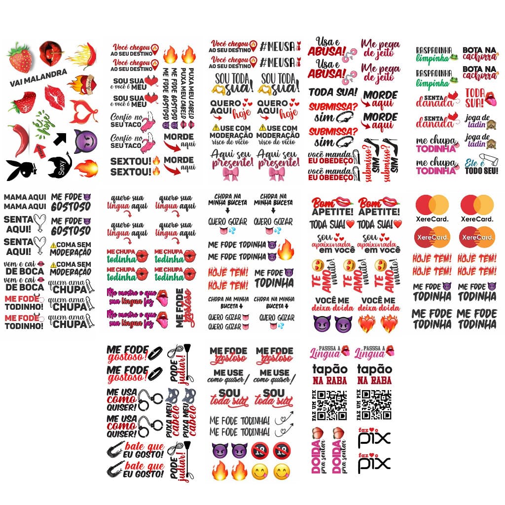 175 Tatuagens Temporárias Íntima Sexy - Tatuagem Temporária Depilação