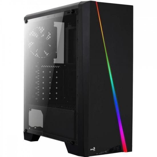 Gabinete Gamer Aerocool Cylon Preto RGB Lateral Acrílico [F002]