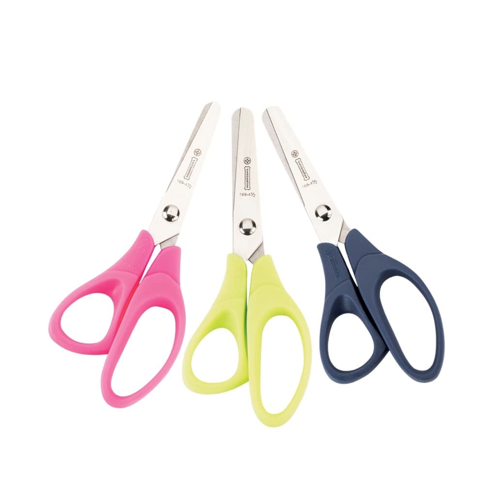 Tesoura Escolar Canhoto Infantil Sem Ponta 11,4cm Mundial