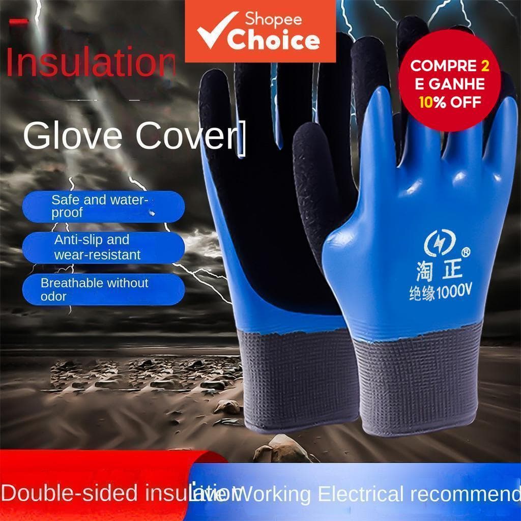 Luvas Isoladas De Alta Tensão De Látex À Prova D'água Segurança De Trabalho Para Eletricista Profissional
