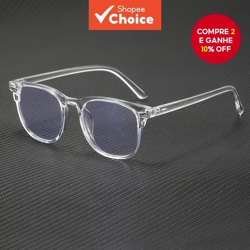 Óculos Ovais Minimalistas Unissex Lentes Transparentes Moda Masculino Feminino Acessórios
