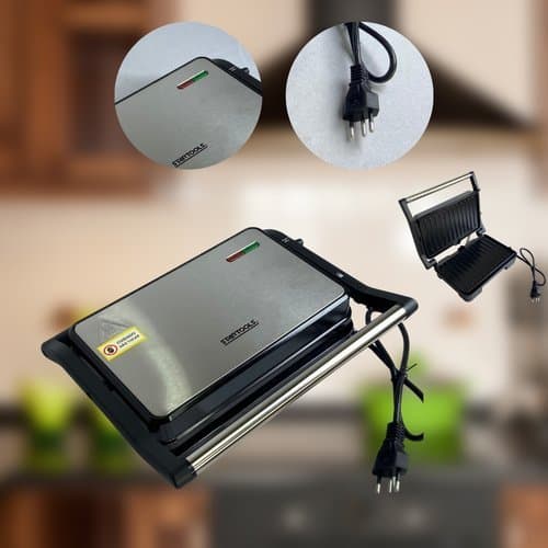 Sanduicheira Grill Elétrica 1000W Alta Potência Aço Inox Compacta Prática Rápida 127V 220V