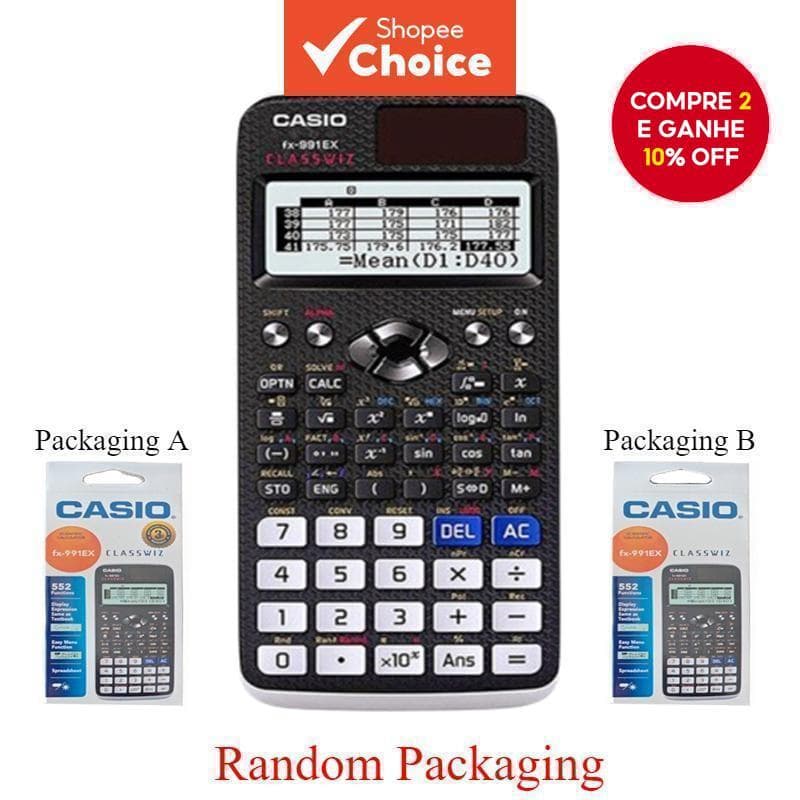 Calculadora Científica Original Casio FX-991EX FX-991ES Plus FX-82MS Nova Edição 240 Funções 2ª Edição Adequada para Uso