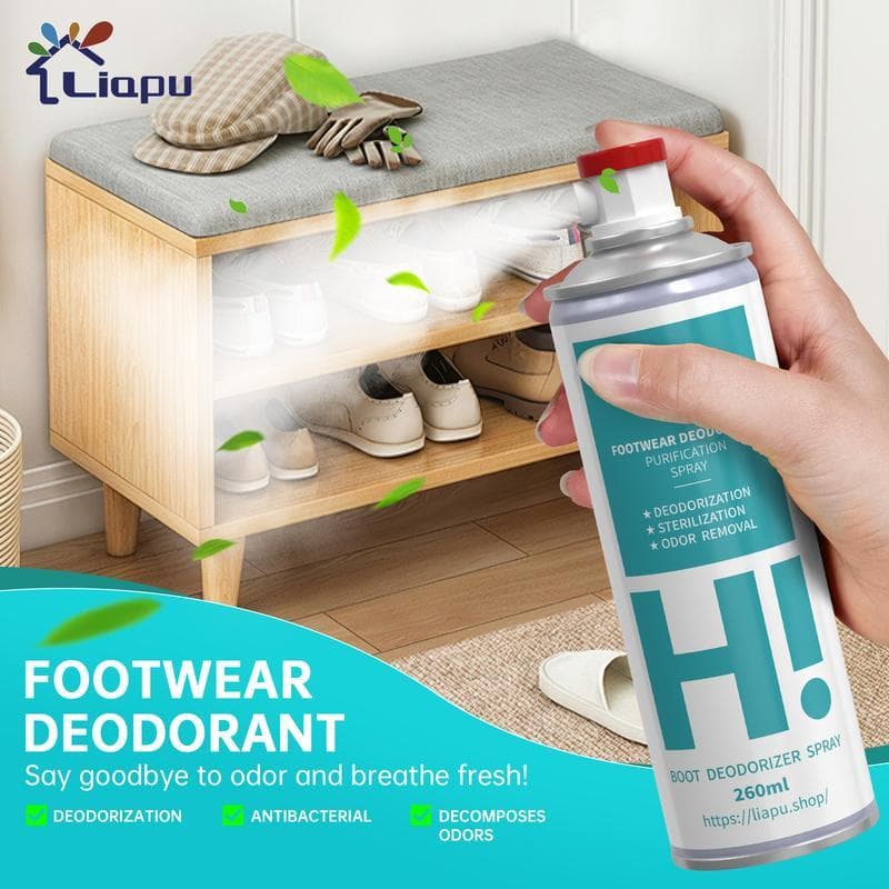 Desodorante para Calçados Liapu-260ml Purificação de Sapatos e Meias-Artigo Anti-Odor e Antibacteriano para Frescor e Hi