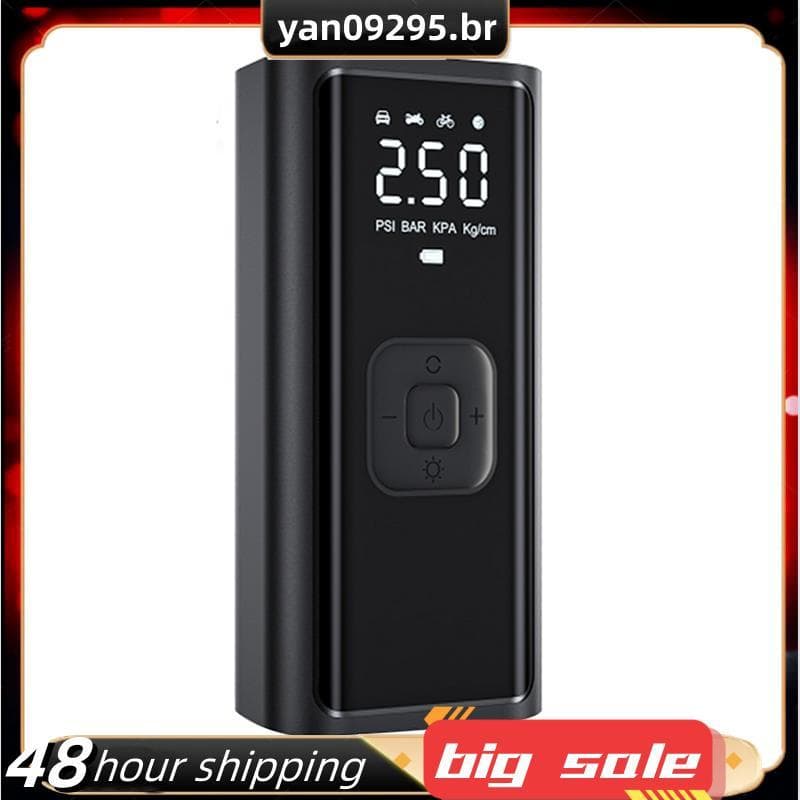 Bomba De Ar Digital Sem Fio Para Carro , Inflador De Pneus , Compressor Portátil Recarregável