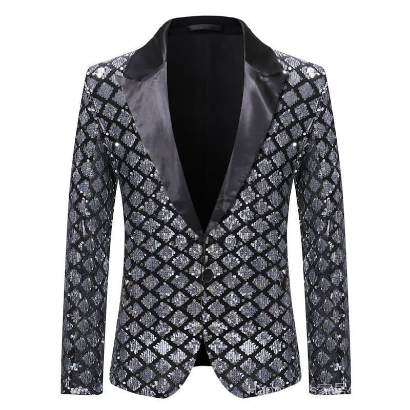 Terno masculino de outono e inverno, tamanho europeu, com lapela, para palco, banquete, anfitrião de festas, com paletó 