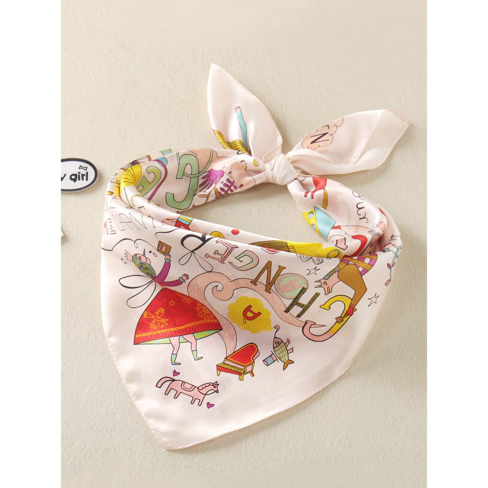 Primavera outono novo estilo lenço de seda do bebê lenço de seda das crianças amoreira seda menina princesa pequeno quad