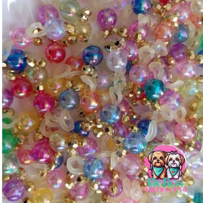 25 PÉROLASA TRANSPARENTES BRILHO JOIA PET LACINHOS PENTEADOS  LAÇOS PET BANHO A TOSA E PET SHOP.