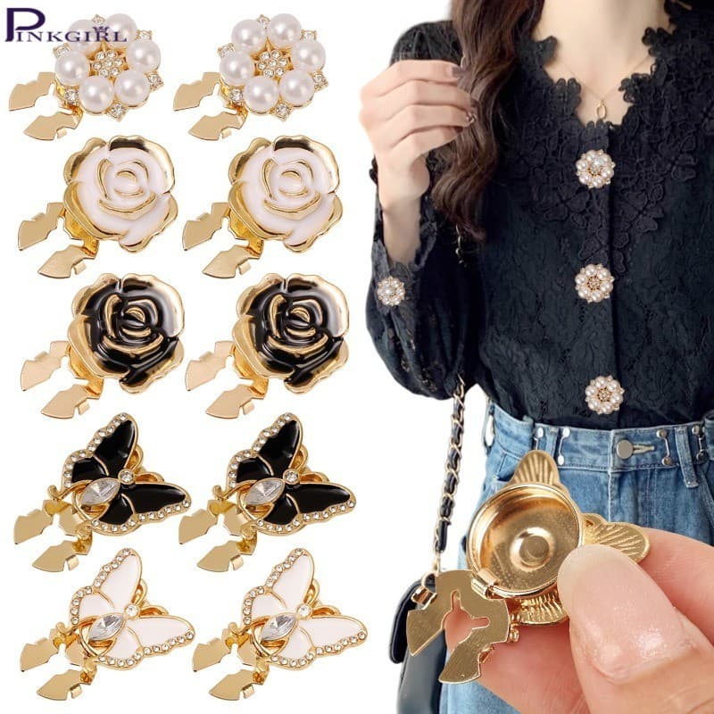 5-1 Unidade De Capas De Botões De Liga De Pérola-Decoração-Acessórios De Moda-Clipes De Joias Removíveis-Abotoaduras De 