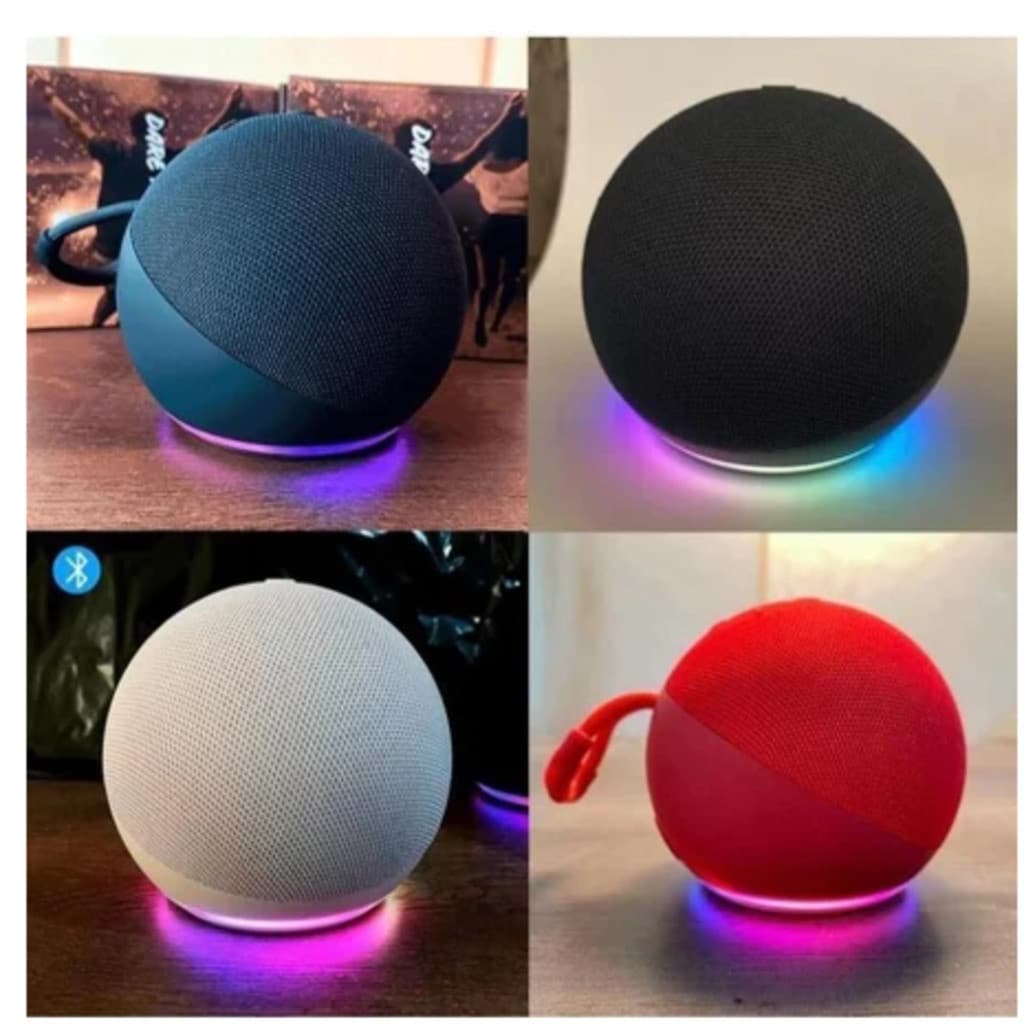 Caixa de Som Bluetooth 5W com LED Colorido Portátil Compatível com Alexa Rádio FM e USB