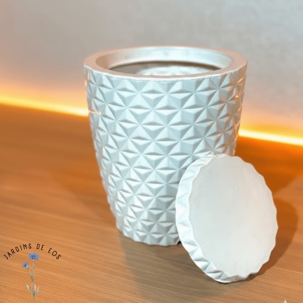 Vaso para decoração e plantas - polietileno diamante P ou M COM PRATO COLETOR - Escolha o tamanho