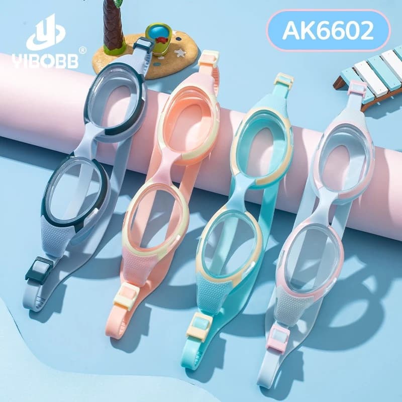 Óculos de Natação Infantil 3-15 Anos - Antiembaçante HD, Ajustável, Confortável, C/ Estojo e Tapetes