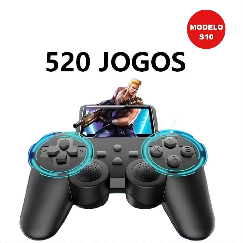 Vídeo Game Console Controle Gamepad S10 Portatil 520 Jogos  Retro Tela 2.4" Dual
