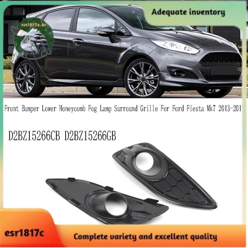 Par Amortecedor Dianteiro Inferior Favo De Mel Nevoeiro Lâmpada Surround Grade Luz De Guarnição Capa Para Fiesta Mk7 201