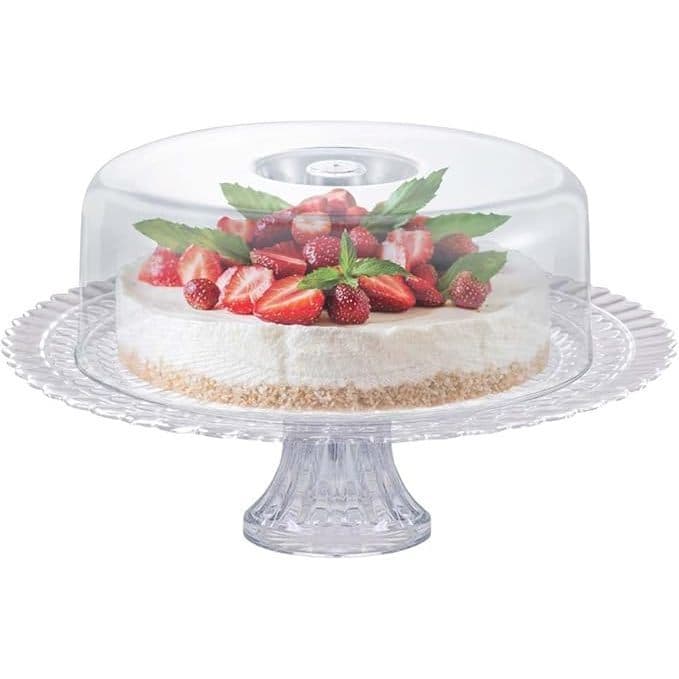 Boleira de Vidro com Tampa Acrílica - Porta Bolo, Tortas e Doces - Diamond Gourmet