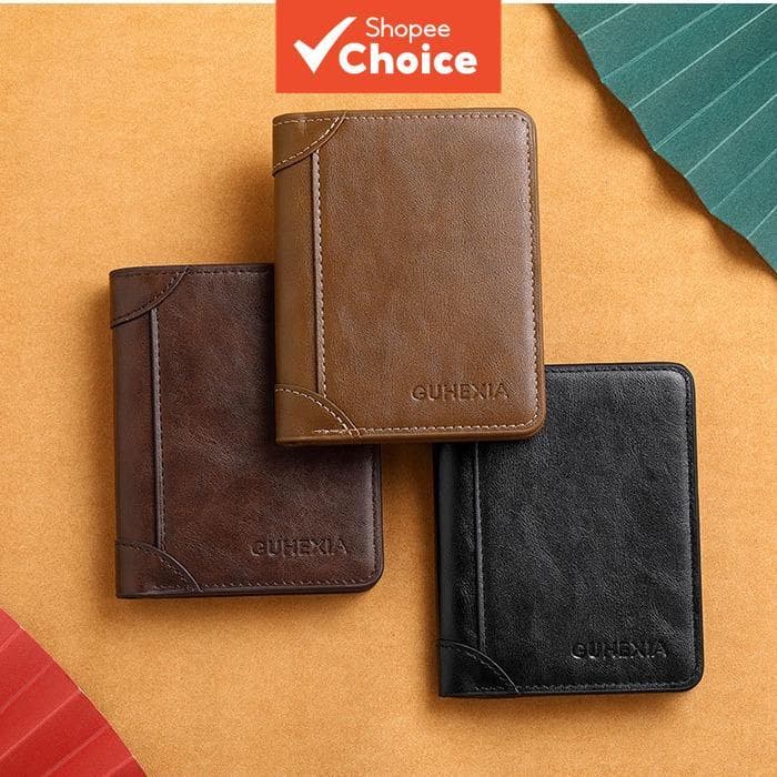 Carteira De Couro Masculina Curta Motorista Titular Do Cartão Integrado Compacto Bifold Design Clássico Presente