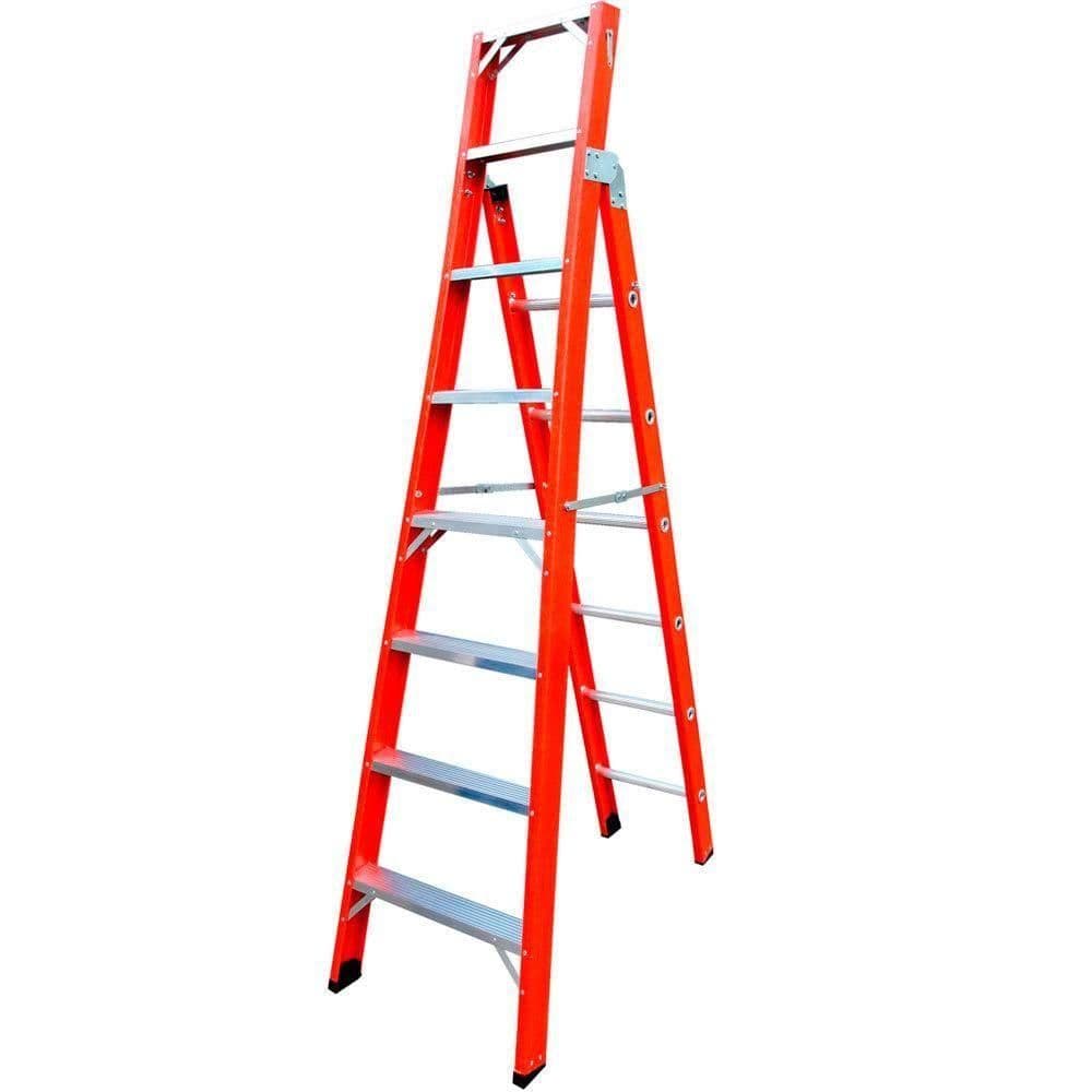 Escada de fibra de vidro 6 / 9 degraus 1,80 x 2,95 m modelo multiuso - FMU-6/9 - Rotterman