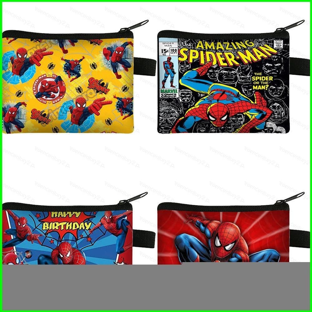 GC2 Marvel Homem-Aranha Dos Desenhos Animados Crianças Bolsa De Moedas Carteira Chaveiro Zíper Dinheiro Moeda Saco