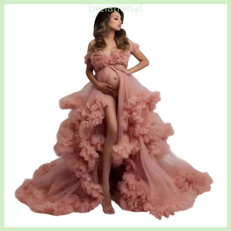 R Vestido Maternidade Poliéster E Respirável, Sessão Fotos Para Crescimento Barriga Suporte