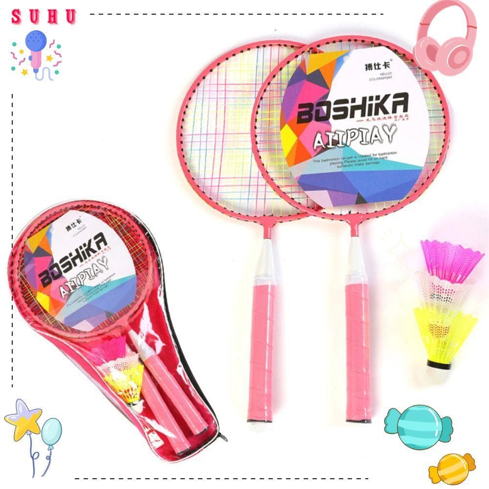SUHU Conjunto De Badminton Infantil , Raquetes Leves Para Crianças , Liga De Ferro