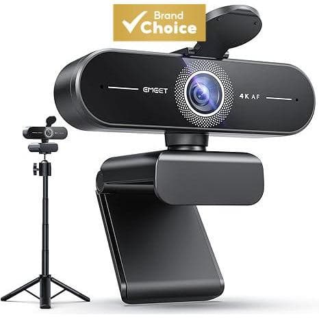  Câmera Web 4K Ultra HD Emmet Webcam C60E4K com Mini Tripé