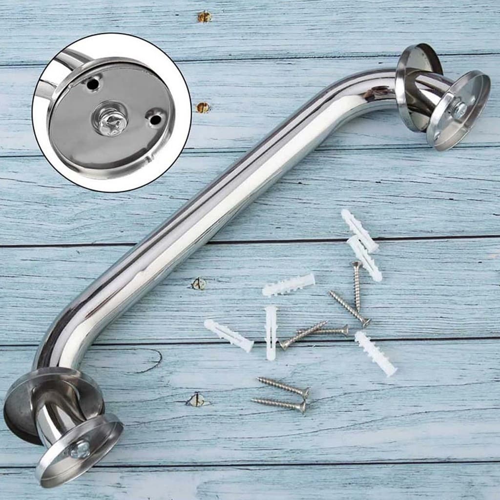 Alça de Apoio Banheiro Barra Inox 30/40/50/60cm Cadeirante Idoso Deficiente Acessibilidade JH