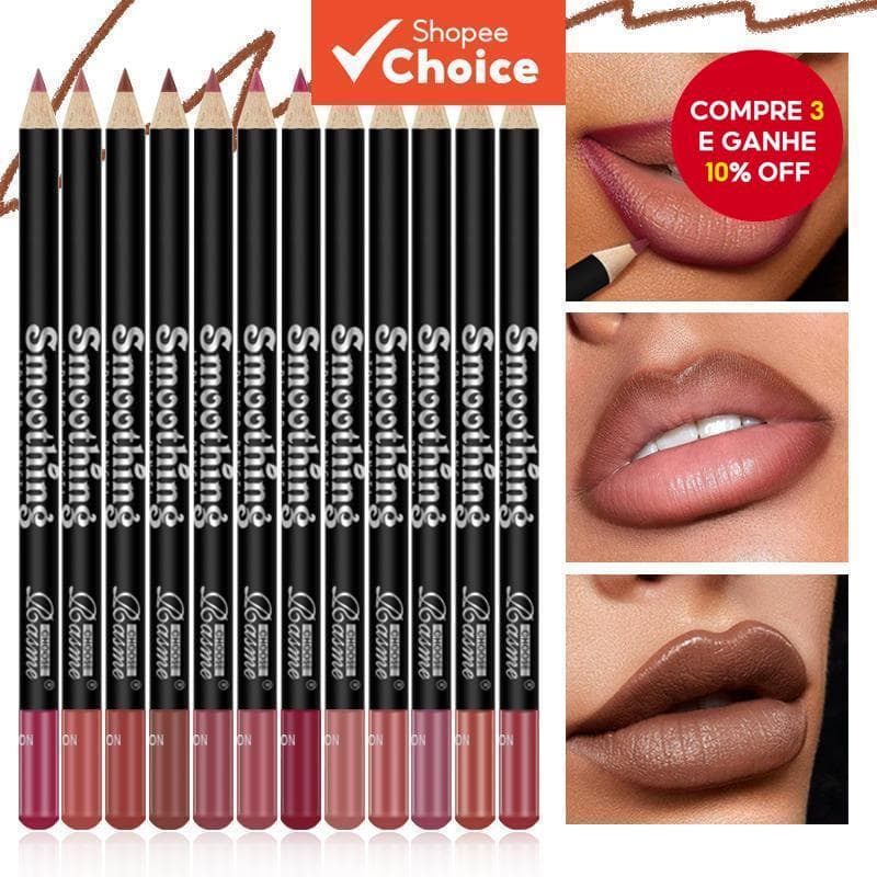 Conjunto De Delineador Labial De Doze Cores , De Longa Duração , À Prova De Manchas , Fácil De Aplicar , Resistente A Tr