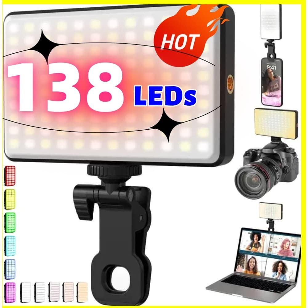 Iluminação Rgb Portátil De 138 LEDs Para Preenchimento De Câmera E Celular