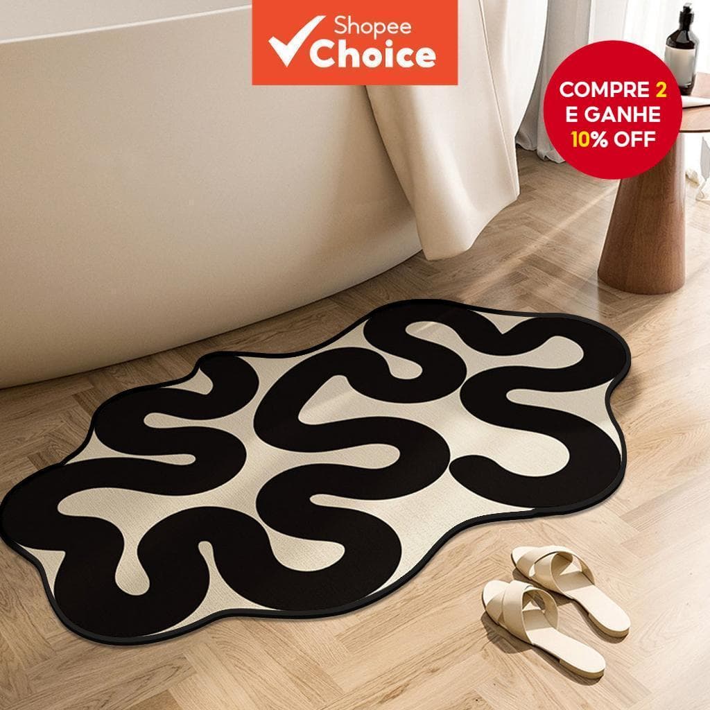 Tapete De Banheiro – Pés De Secagem Rápida De Veludo Cristal Antiderrapante E Absorvente De Água Para
