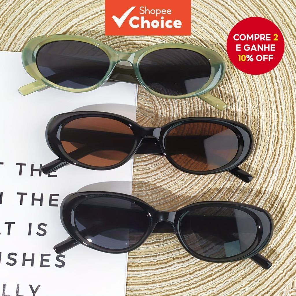 Óculos De Sol Retrô Vintage Pequeno Oval 90s Y2K Na Moda Para Mulheres Homens Estilo Estético