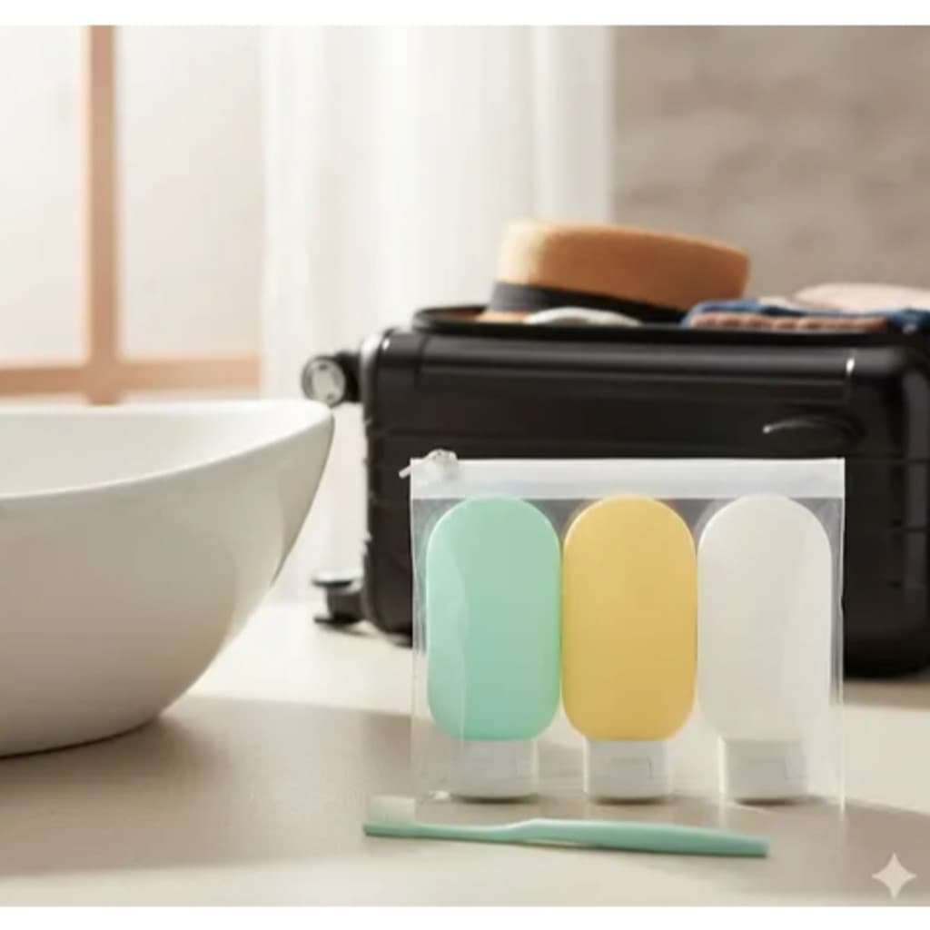 Mundo 3 Frascos 60ML Plástico Com Estojo Transparente Útil Para Viagens Dispensador